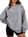 Oversized Damen Sweatshirt - Bequemes Freizeit Oberteil für Stil und Komfort-Hellgrau-S-Luzern Mode