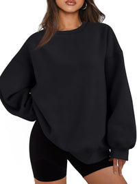 Oversized Damen Sweatshirt - Bequemes Freizeit Oberteil für Stil und Komfort-Schwarz-S-Luzern Mode