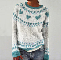 Herzmotiv Strickpullover Damen - Gemütlicher Winterpullover-S-Luzern Mode