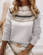 Herren Strickpullover mit Norwegermuster für Wintermode-Grau-S-Luzern Mode