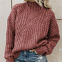 Damen Strickpullover mit Zopfmuster - Modischer Look-Rosa-XS-Luzern Mode