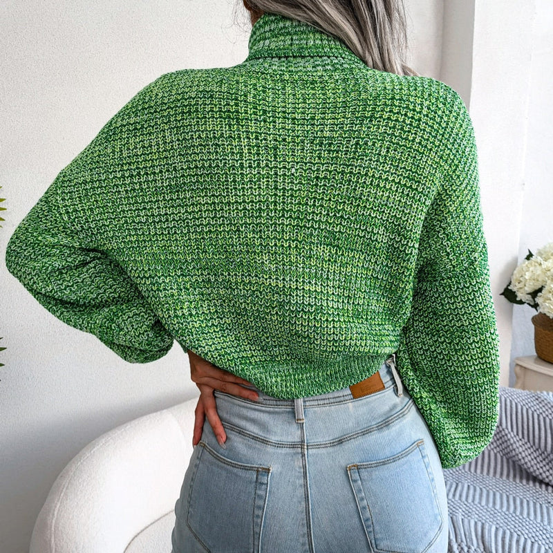 Damen Rollkragenpullover Strickmode Herbst Winter Outfit-Luzern Mode