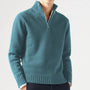 Herren Winterpullover mit Reißverschluss und Stehkragen-Blau-M-Luzern Mode