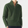 Herren Winterpullover mit Reißverschluss und Stehkragen-Grün-M-Luzern Mode