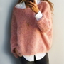 Damen Strickpullover mit Rundhals - Kuscheliger Winterpullover-Zartrosa-S-Luzern Mode