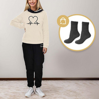 -Beige + 1 Paar warme Socken-S-Luzern Mode