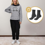 -Grau + 1 Paar warme Socken-S-Luzern Mode