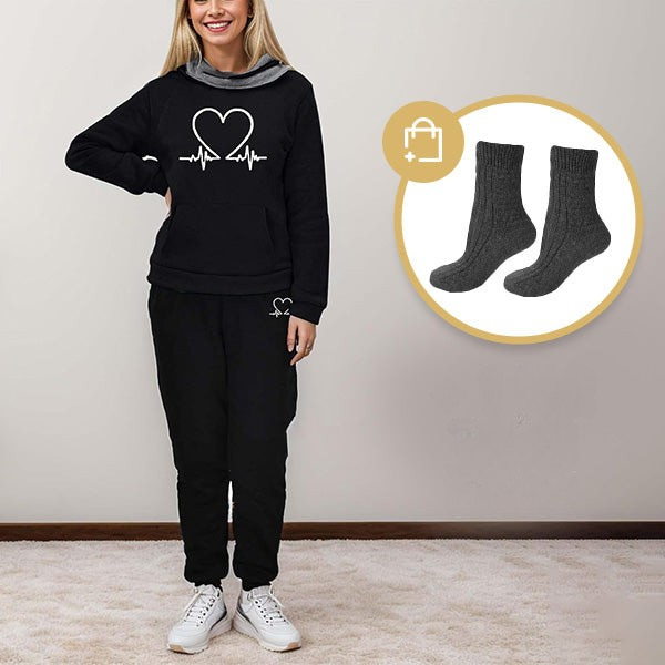 -Schwarz + 1 Paar warme Socken-S-Luzern Mode