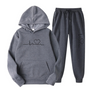Herzschlag Hoodie und Jogginghose Set für Damen und Herren-Grau-S-Luzern Mode