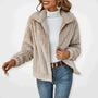 Damen Fleecejacke mit Reißverschluss für Herbst/Winter-Apricot-S-Luzern Mode