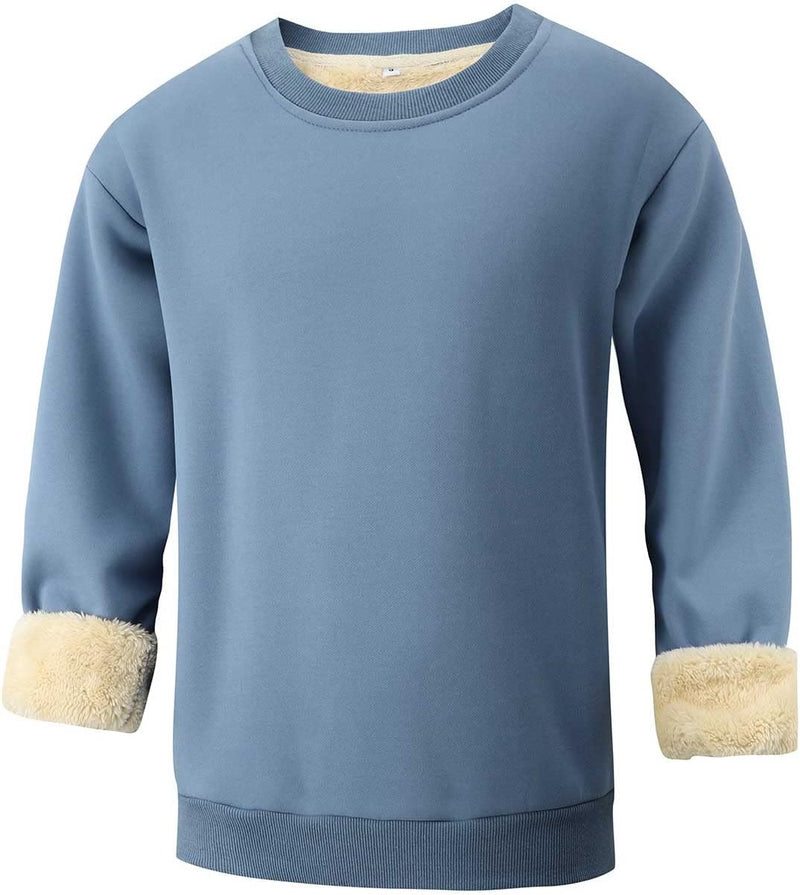 Herren Fleece Pullover Winter Warm Sweatshirt Langarm-Blauw-S-Luzern Mode