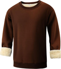 Herren Fleece Pullover Winter Warm Sweatshirt Langarm-Bruin-S-Luzern Mode
