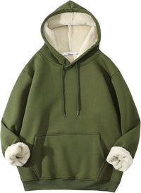 Herren Fleece Pullover Winter Warm Sweatshirt Langarm-Groen Hoodie-S-Luzern Mode