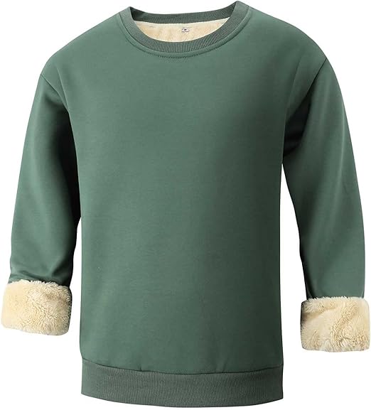 Herren Fleece Pullover Winter Warm Sweatshirt Langarm-Groen-S-Luzern Mode