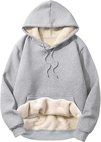 Herren Fleece Pullover Winter Warm Sweatshirt Langarm-Lichgrijs Hoodie-S-Luzern Mode