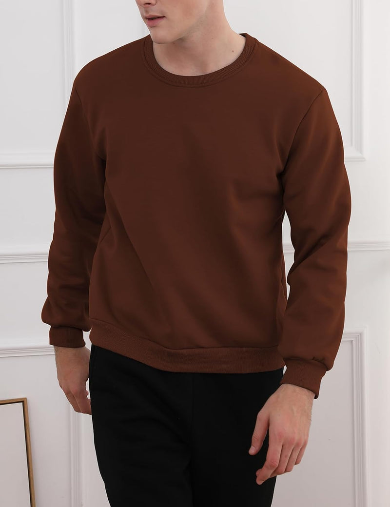 Herren Fleece Pullover Winter Warm Sweatshirt Langarm-Luzern Mode