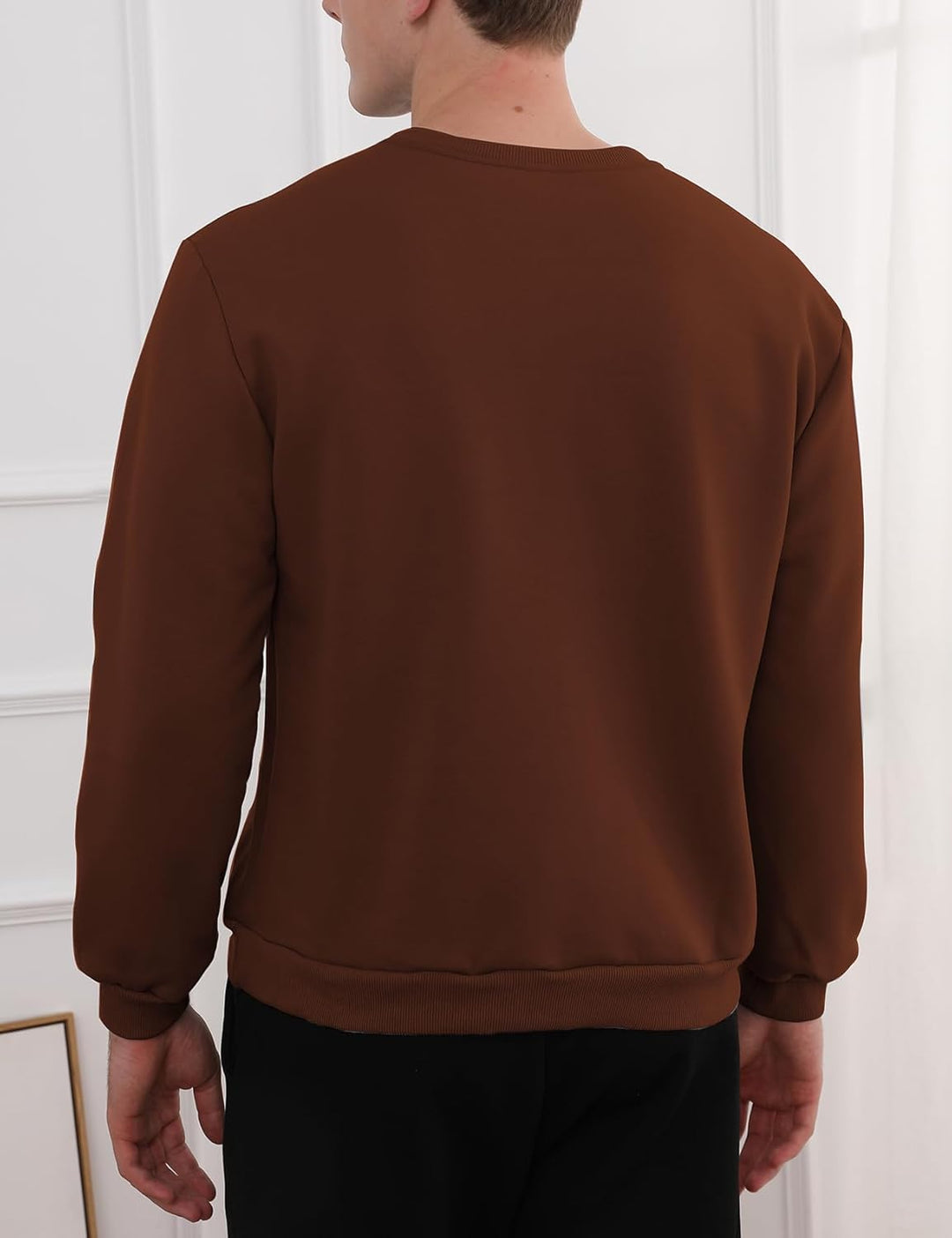 Herren Fleece Pullover Winter Warm Sweatshirt Langarm-Luzern Mode