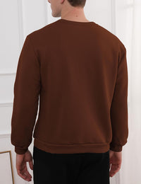 Herren Fleece Pullover Winter Warm Sweatshirt Langarm-Luzern Mode