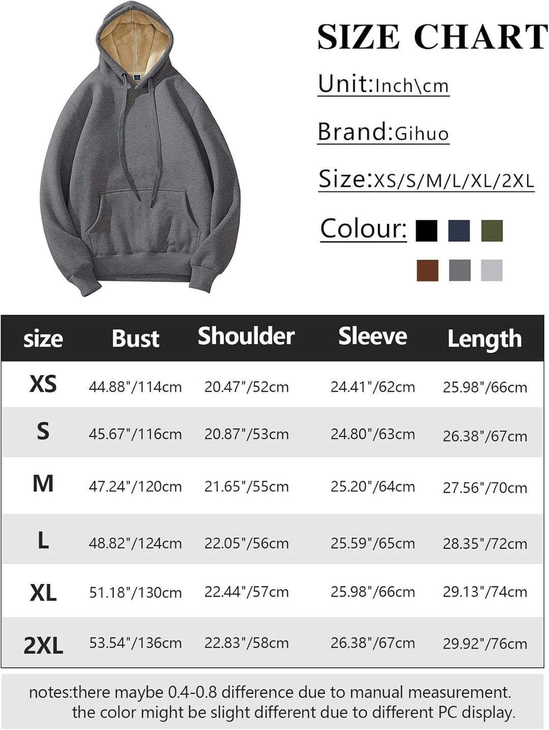Herren Fleece Pullover Winter Warm Sweatshirt Langarm-Luzern Mode