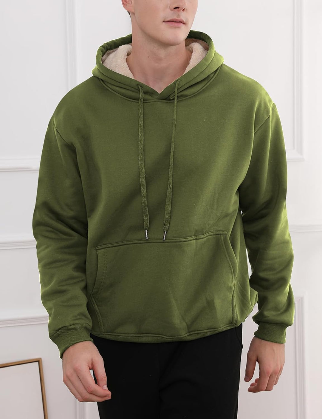 Herren Fleece Pullover Winter Warm Sweatshirt Langarm-Luzern Mode