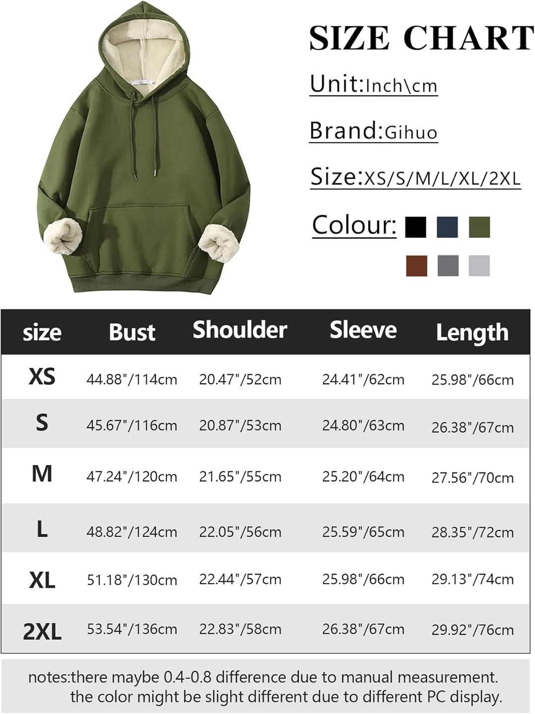 Herren Fleece Pullover Winter Warm Sweatshirt Langarm-Luzern Mode