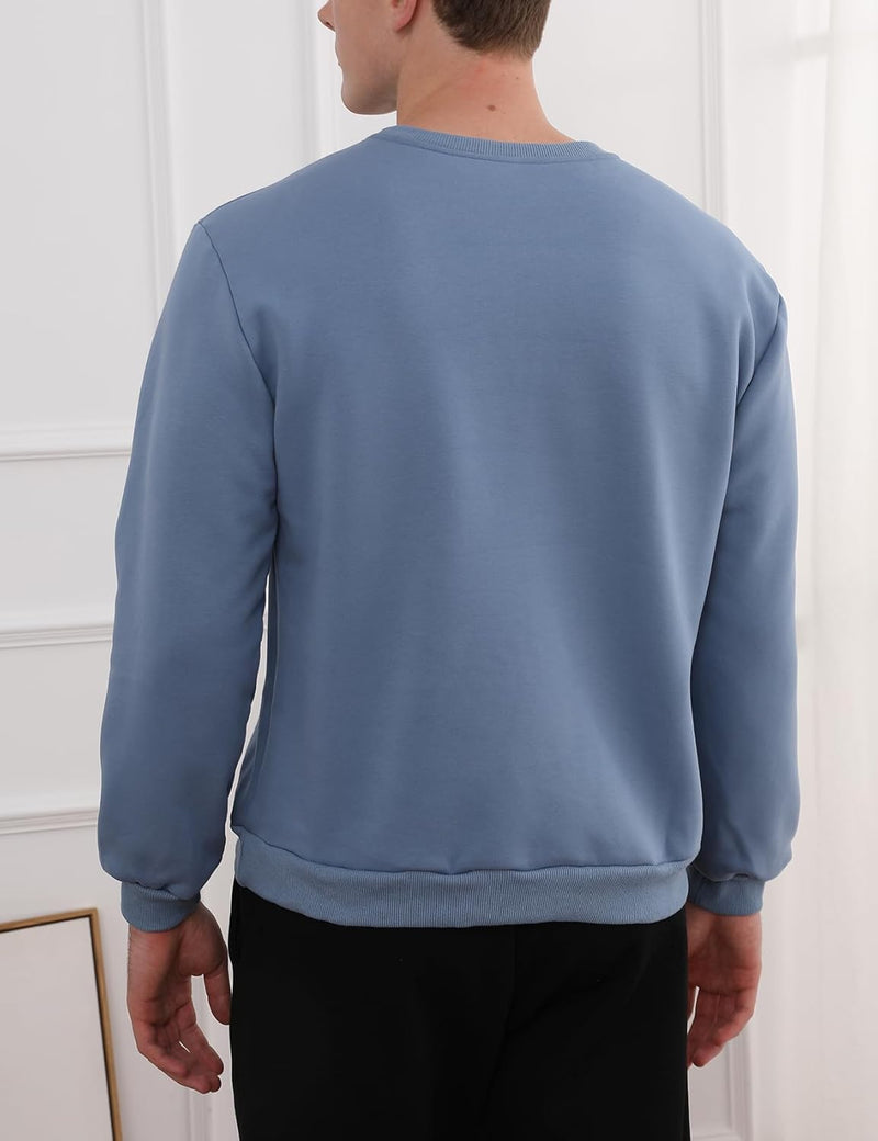 Herren Fleece Pullover Winter Warm Sweatshirt Langarm-Luzern Mode