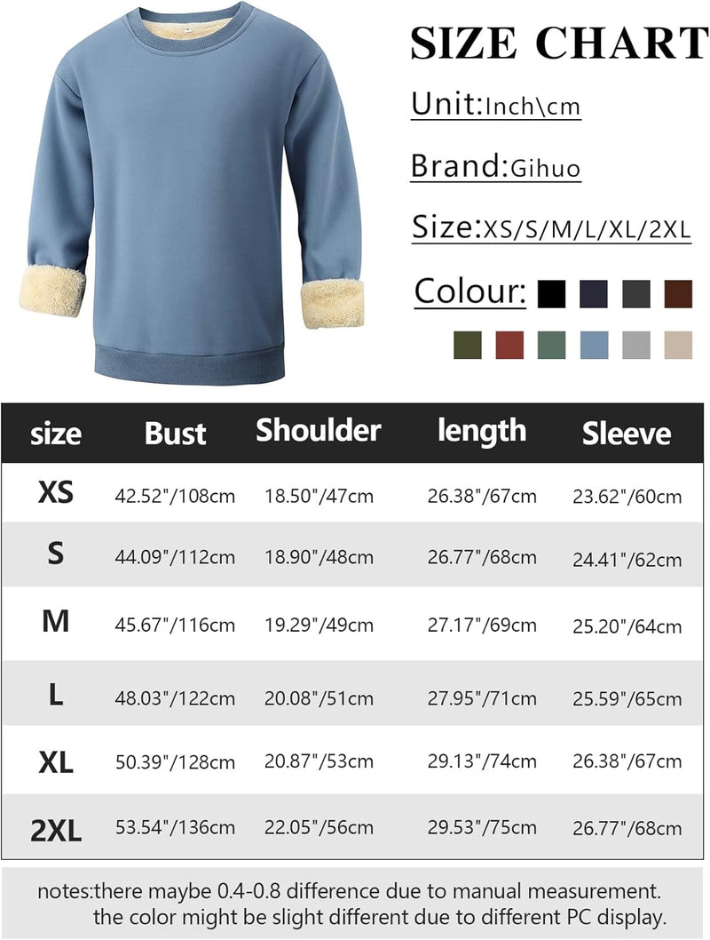 Herren Fleece Pullover Winter Warm Sweatshirt Langarm-Luzern Mode
