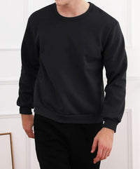 Herren Fleece Pullover Winter Warm Sweatshirt Langarm-Luzern Mode