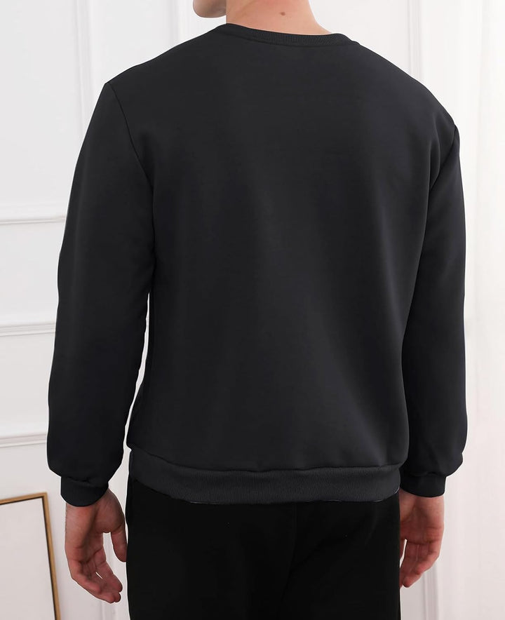 Herren Fleece Pullover Winter Warm Sweatshirt Langarm-Luzern Mode