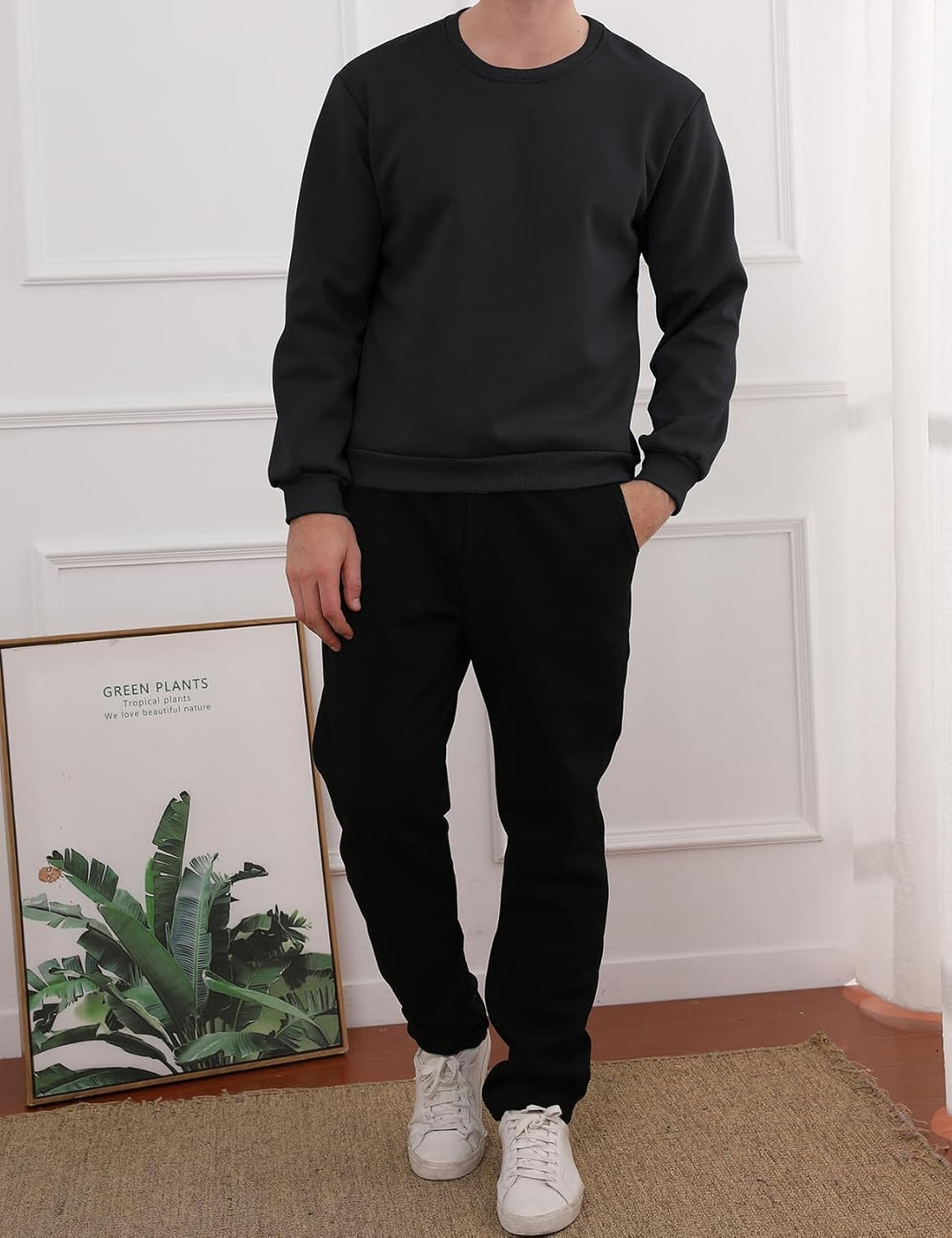 Herren Fleece Pullover Winter Warm Sweatshirt Langarm-Luzern Mode