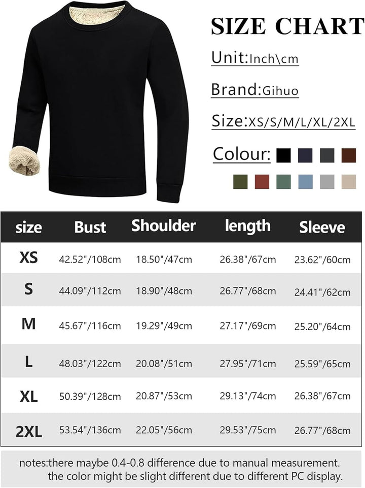 Herren Fleece Pullover Winter Warm Sweatshirt Langarm-Luzern Mode