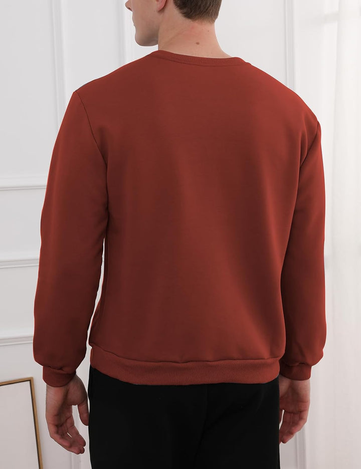 Herren Fleece Pullover Winter Warm Sweatshirt Langarm-Luzern Mode