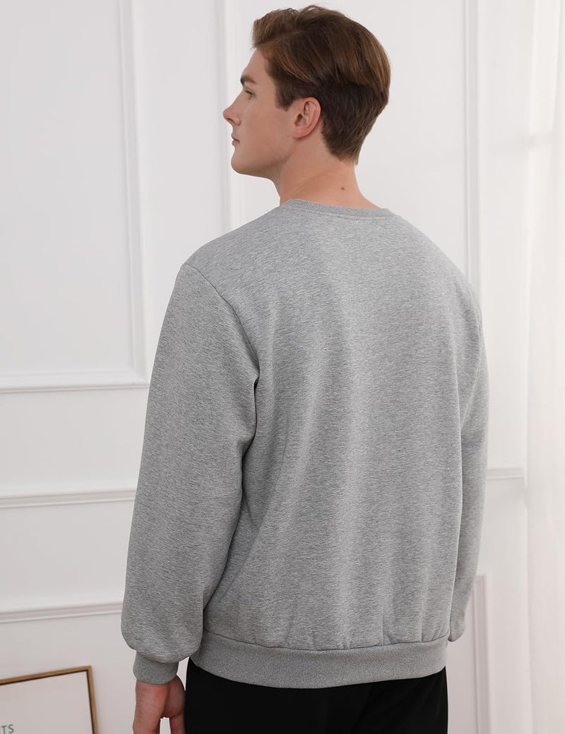 Herren Fleece Pullover Winter Warm Sweatshirt Langarm-Luzern Mode