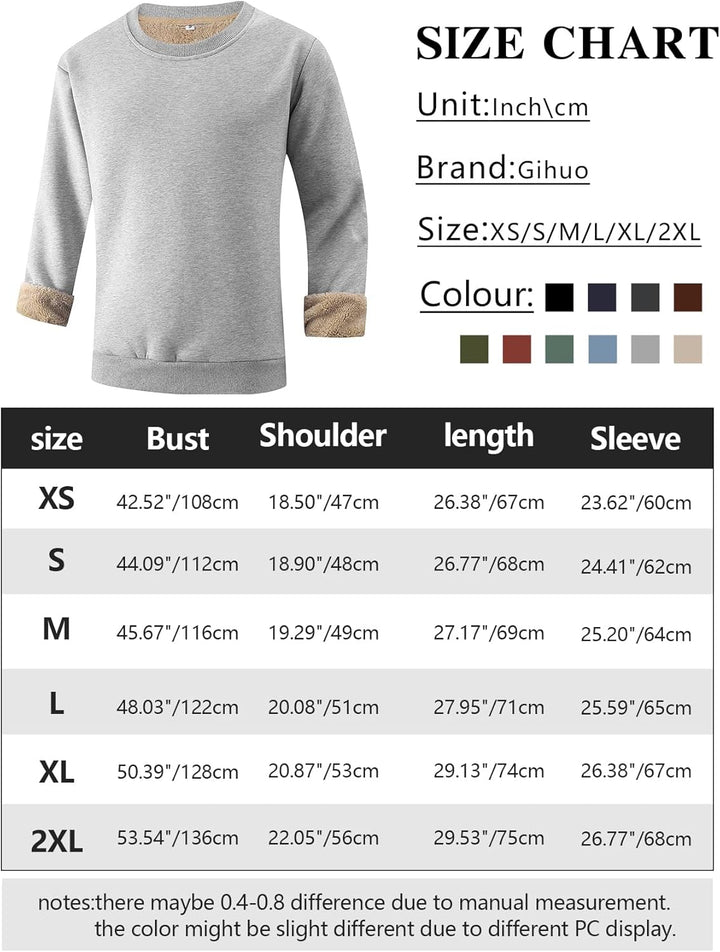 Herren Fleece Pullover Winter Warm Sweatshirt Langarm-Luzern Mode