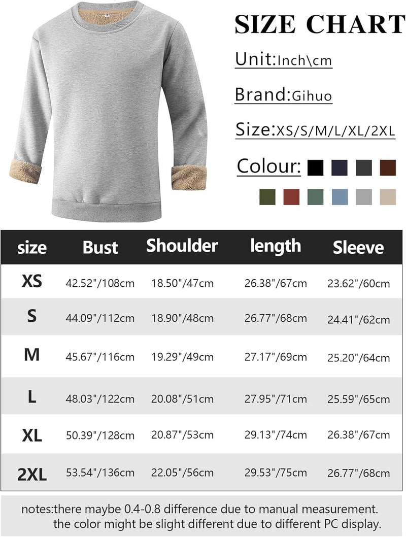 Herren Fleece Pullover Winter Warm Sweatshirt Langarm-Luzern Mode