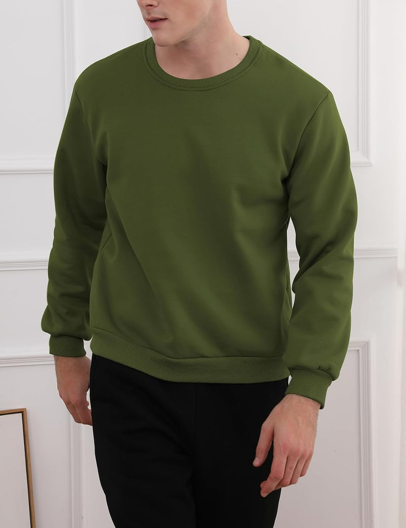 Herren Fleece Pullover Winter Warm Sweatshirt Langarm-Luzern Mode