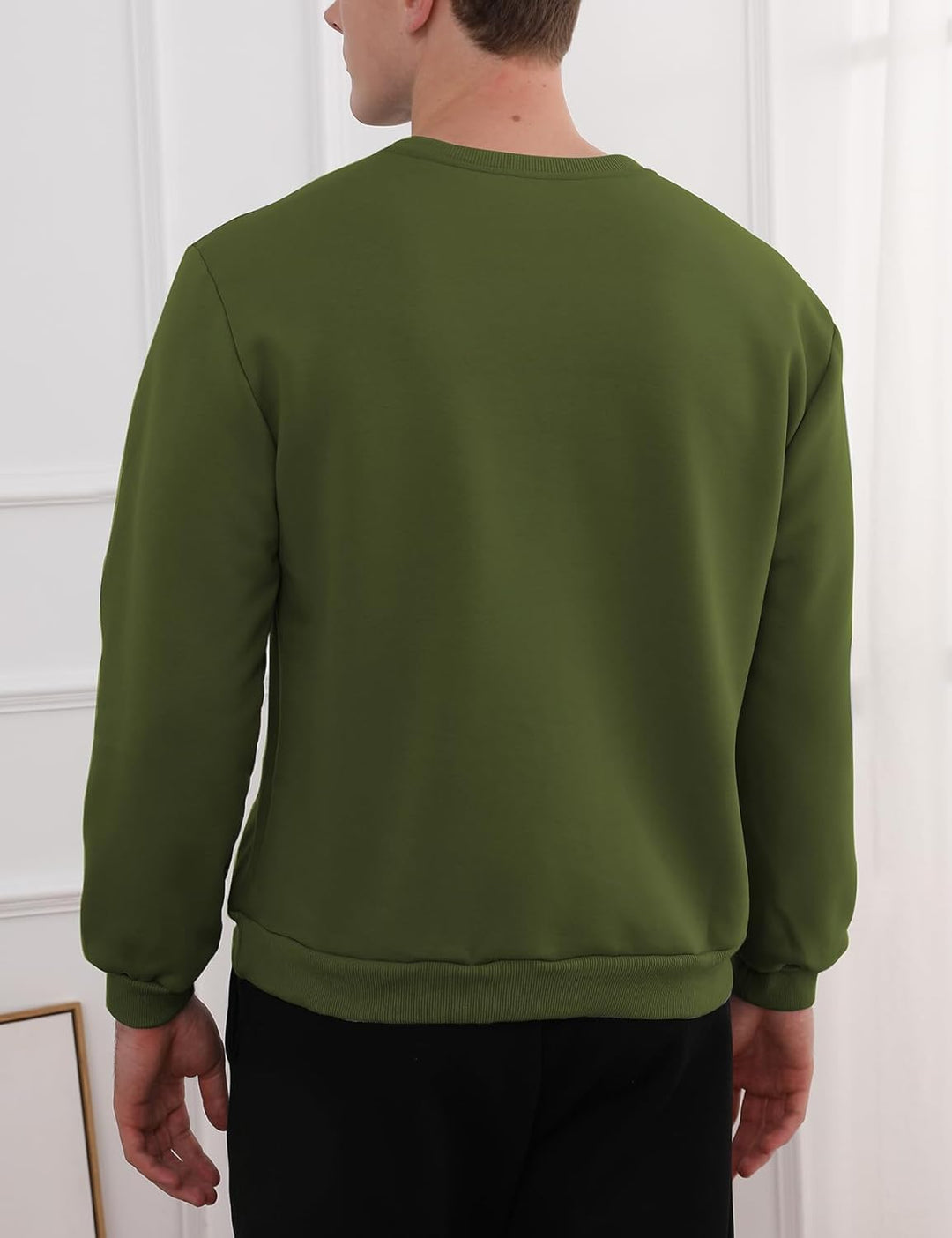 Herren Fleece Pullover Winter Warm Sweatshirt Langarm-Luzern Mode