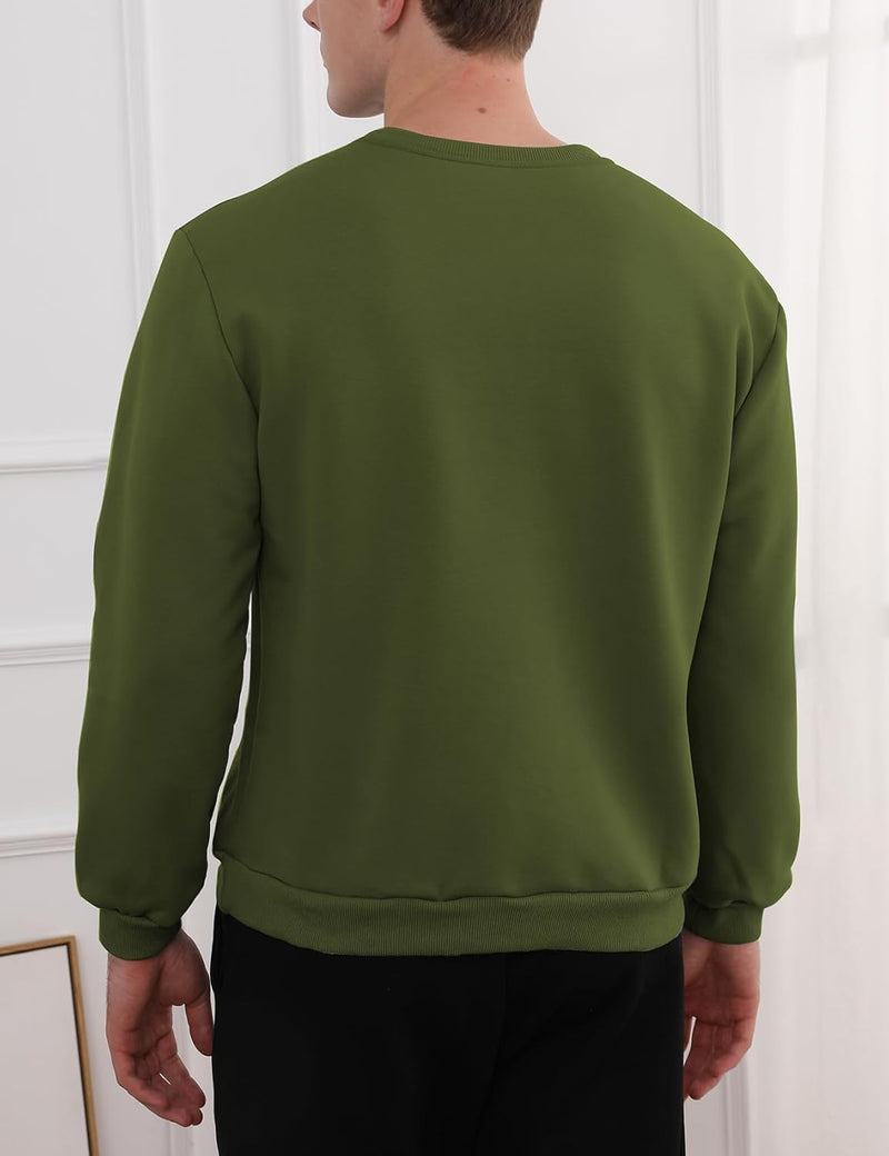 Herren Fleece Pullover Winter Warm Sweatshirt Langarm-Luzern Mode