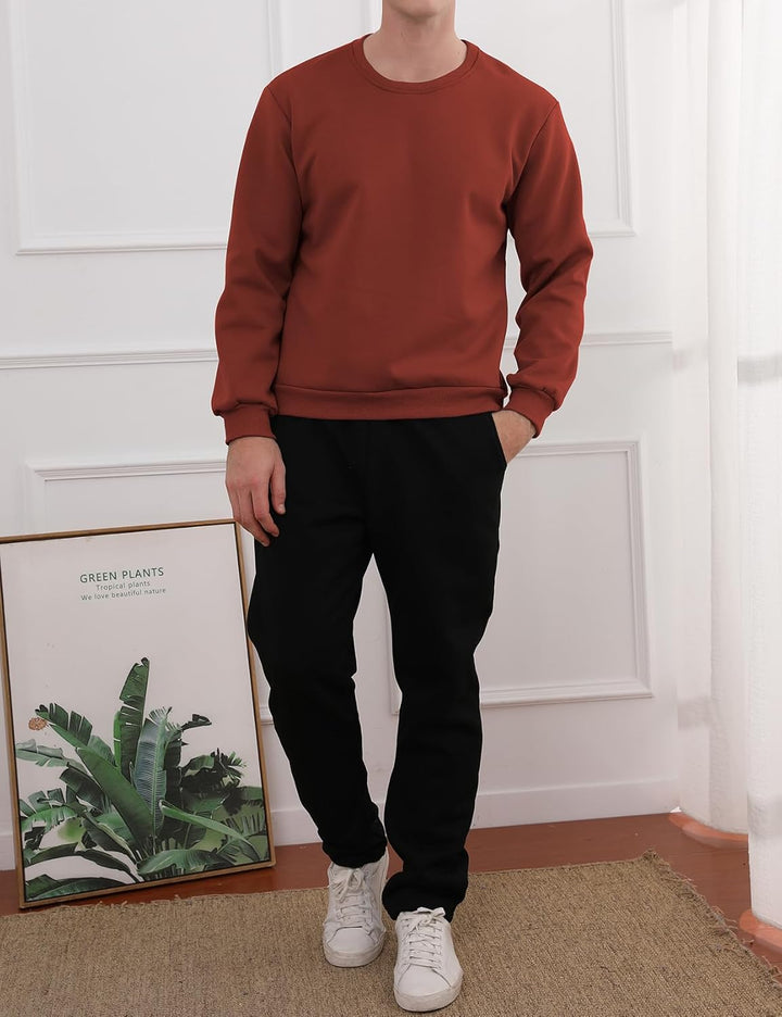 Herren Fleece Pullover Winter Warm Sweatshirt Langarm-Luzern Mode