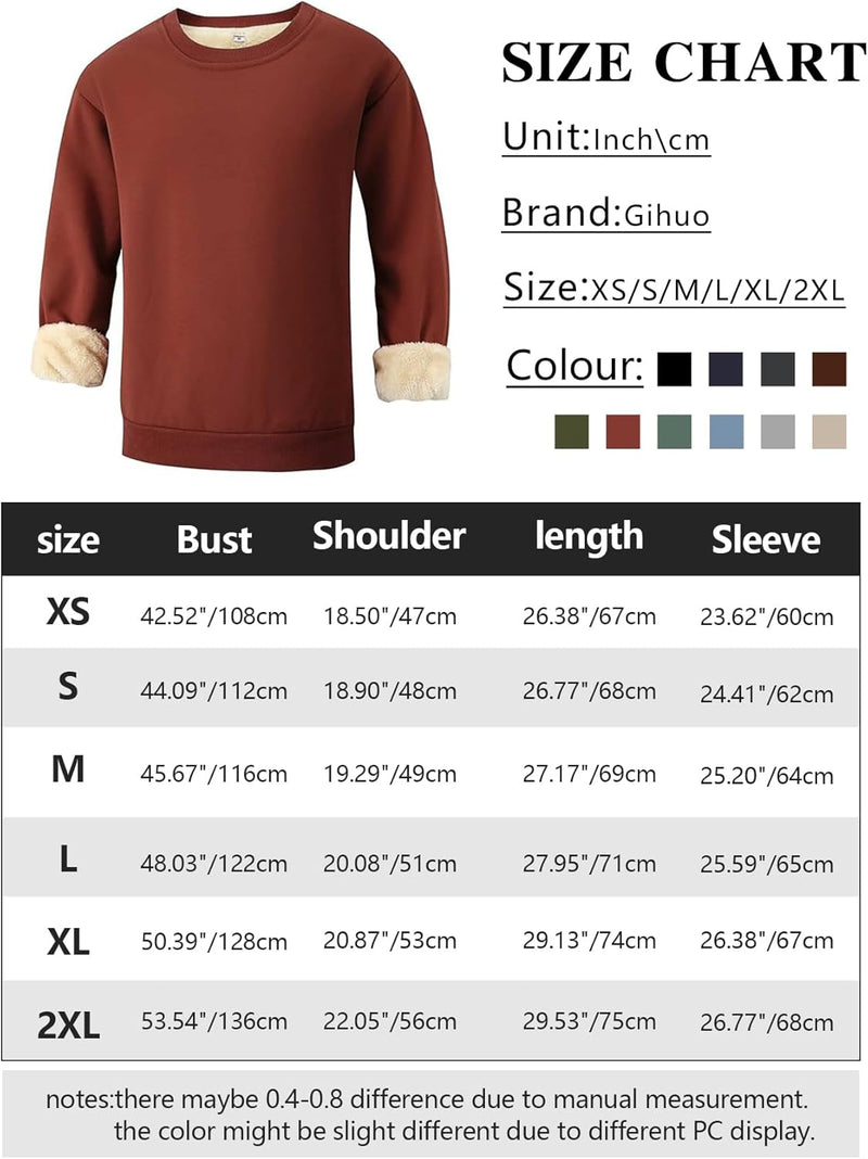 Herren Fleece Pullover Winter Warm Sweatshirt Langarm-Luzern Mode