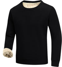 Herren Fleece Pullover Winter Warm Sweatshirt Langarm-Zwart-S-Luzern Mode