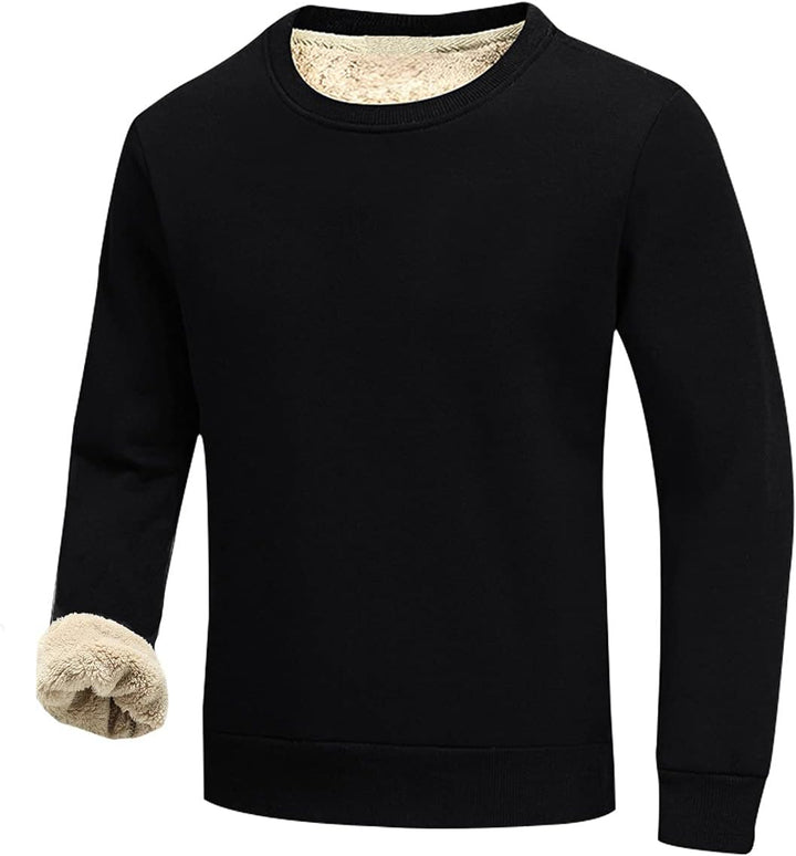 Herren Fleece Pullover Winter Warm Sweatshirt Langarm-Zwart-S-Luzern Mode