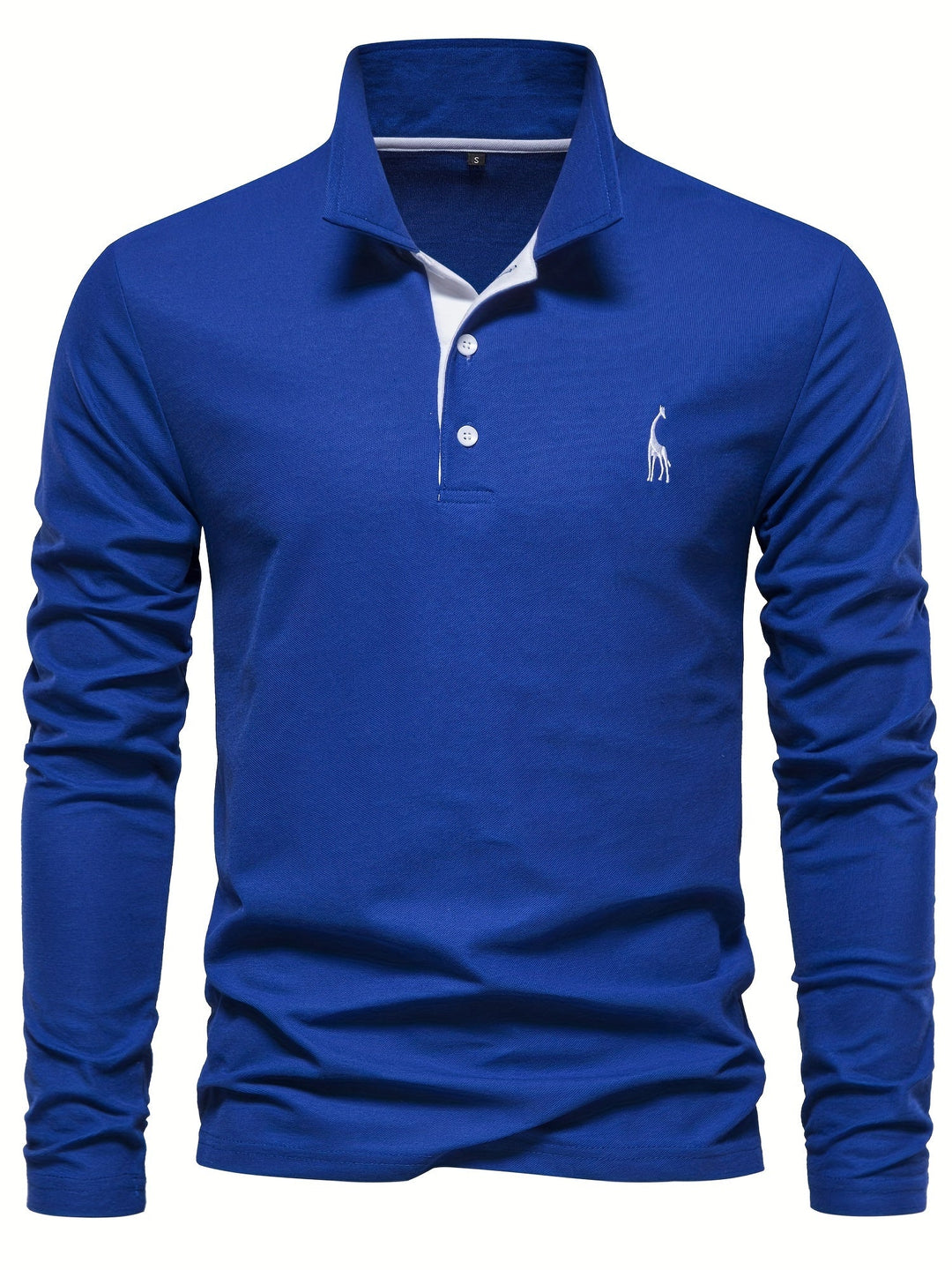 Herren Langarm Poloshirt mit Stickerei und Knopfleiste-Luzern Mode