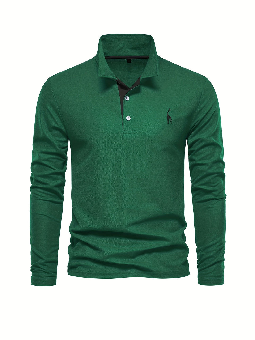 Herren Langarm Poloshirt mit Stickerei und Knopfleiste-Luzern Mode