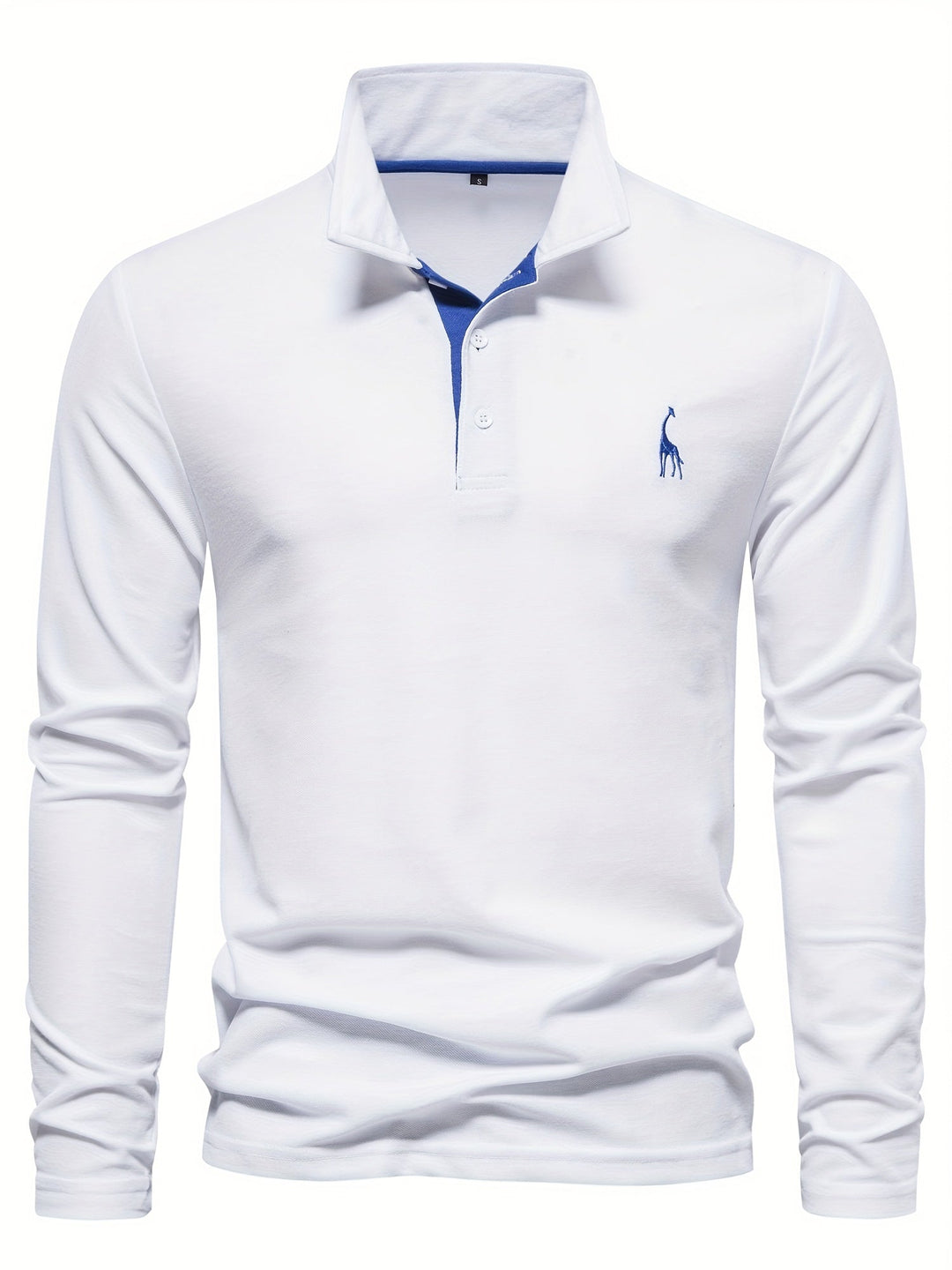 Herren Langarm Poloshirt mit Stickerei und Knopfleiste-Luzern Mode