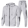 Herren Sportanzug Set mit Kapuzenjacke und Jogginghose-Grau-S-Luzern Mode