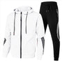 Herren Sportanzug Set mit Kapuzenjacke und Jogginghose-Weiß-S-Luzern Mode