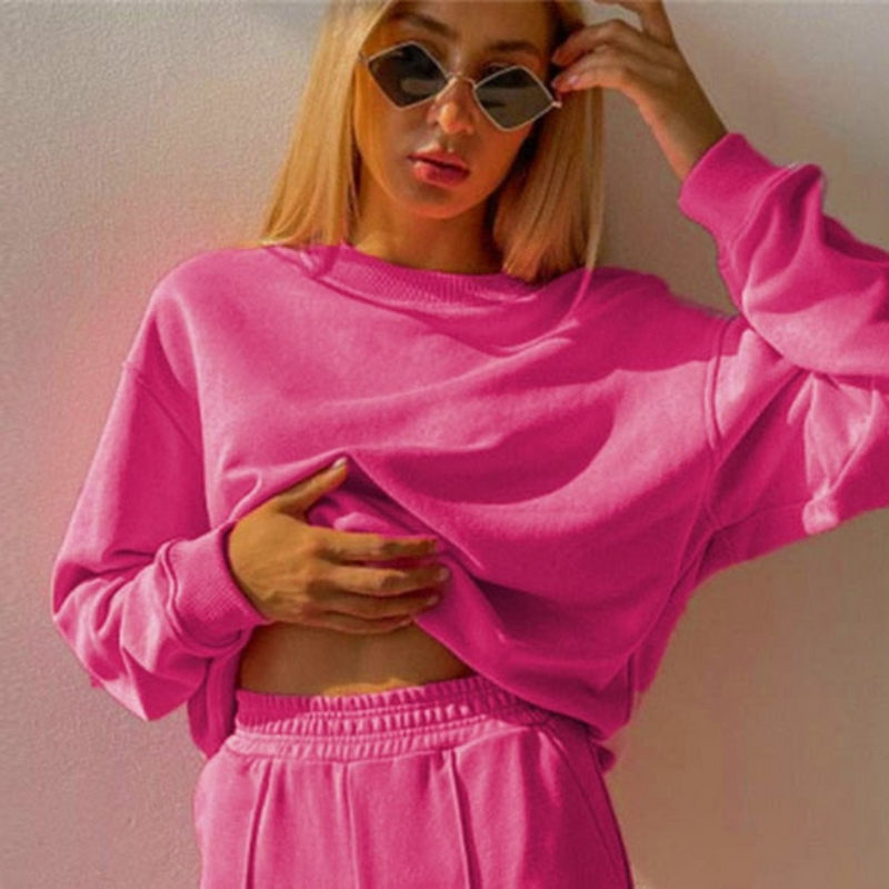 Damen Oversize Sweatshirt und Jogginghose Set Casual-Luzern Mode
