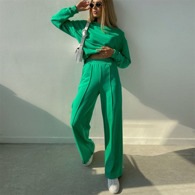 Damen Oversize Sweatshirt und Jogginghose Set Casual-Luzern Mode