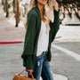 Oversized Damen Strickjacke - Bequemer Herbst-Cardigan-Grün-One Size-Luzern Mode